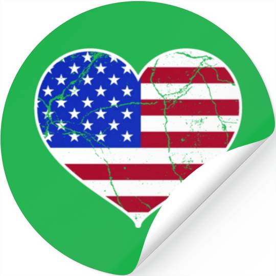 Love America Flag Independence Day USA Patriots Stickers