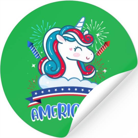 Americorn Unicorn America Party Independence Day Stickers