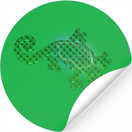 Green lizard Stickers
