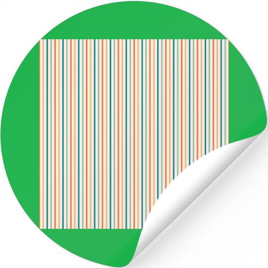 Orange Teal Stripes Stickers