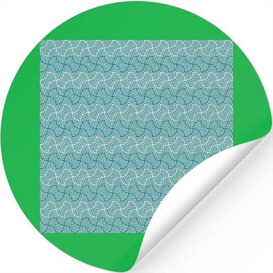 Retro Teal Pattern Stickers