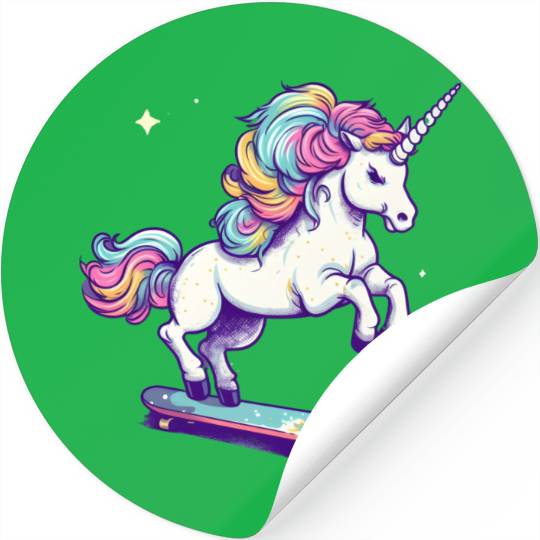 Unicorn Riding Skate Stickers