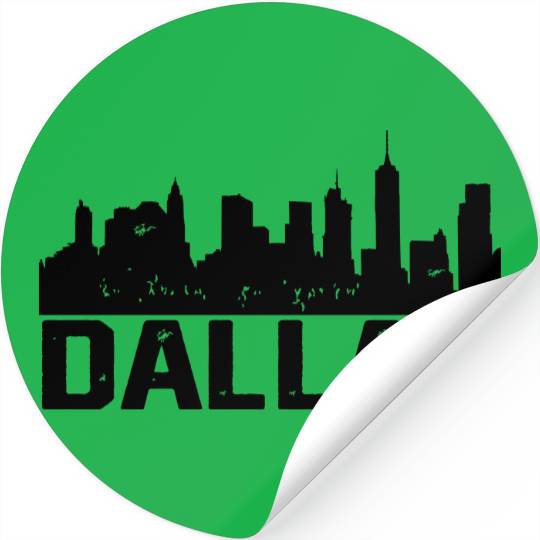 Dallas Skyline, Black Dallas Texas TX City Stickers