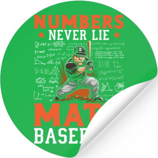 Baseball Math Lover Mathematician Baseball Player Stickers