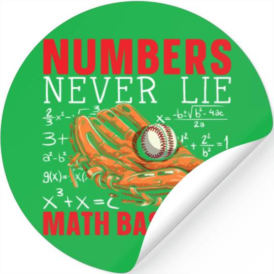 Baseball Math Lover Mathematician Baseball Player Stickers