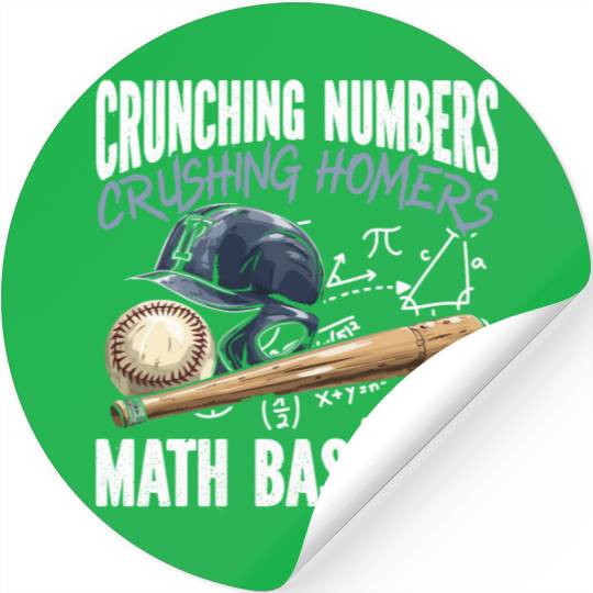 Baseball Math Lover Mathematician Baseball Player Stickers