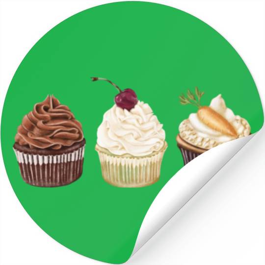 Cupcakes Vintage Pattern Stickers