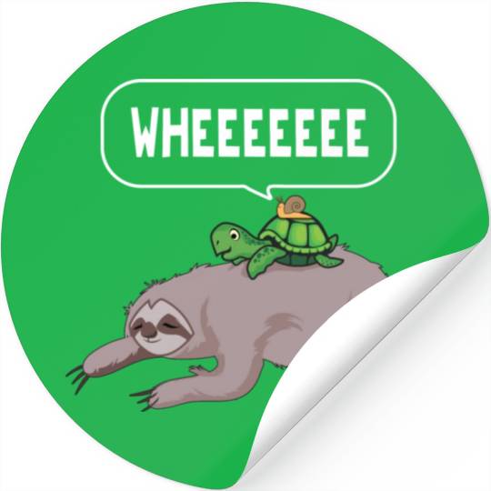 Sloth Turtle Snail Lazy Sleeping People Gift Stickers