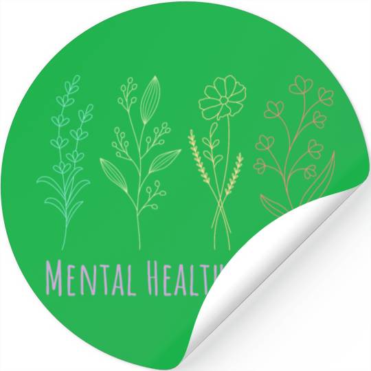 Mental Health Matters | Quote Florals Peach Candy Stickers