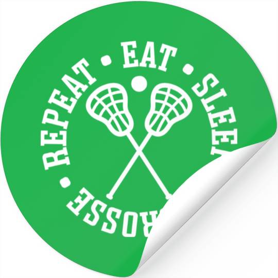 Eat Sleep Lacrosse Repeat Sport Cute Funny girl Stickers