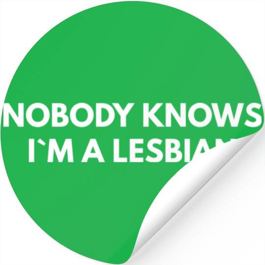 Nobody Knows Im A Lesbian humor red Stickers
