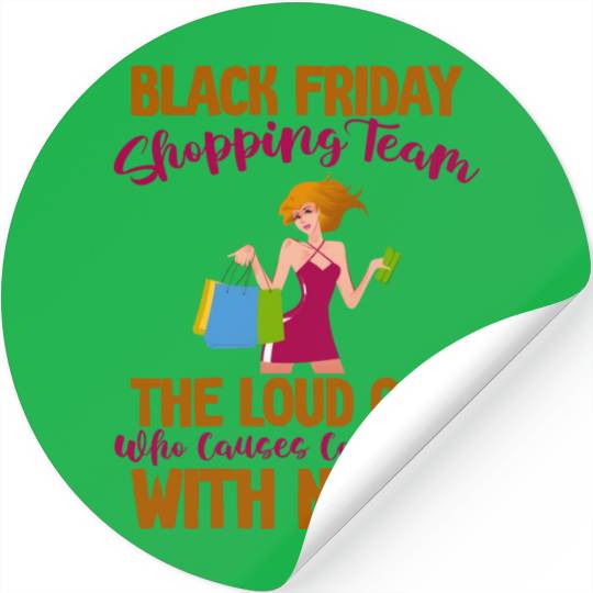 Black Friday Shopping Team 4 Stickers