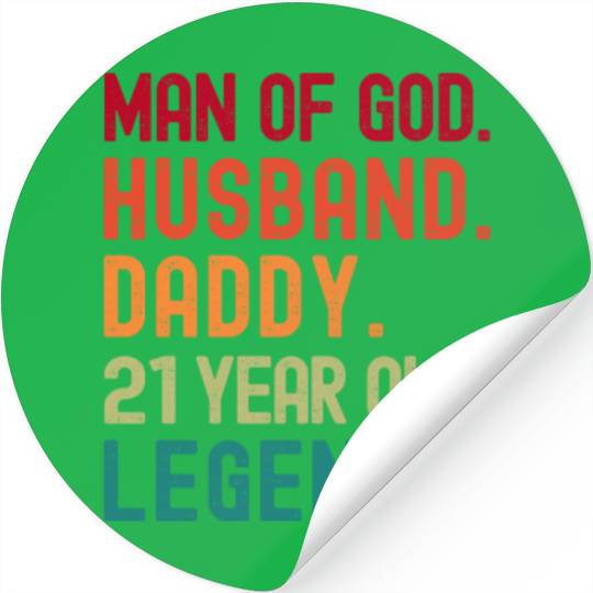 Man of God Husband Dad Vintage 21st Birthday Stickers