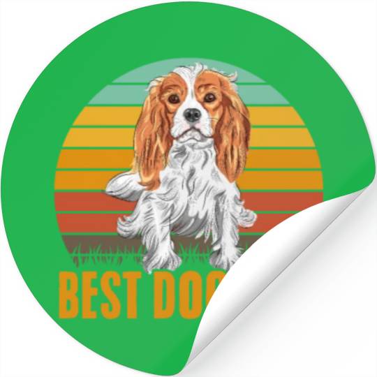 Best Dog Ever Cavalier King Charles Spaniel Retro Stickers