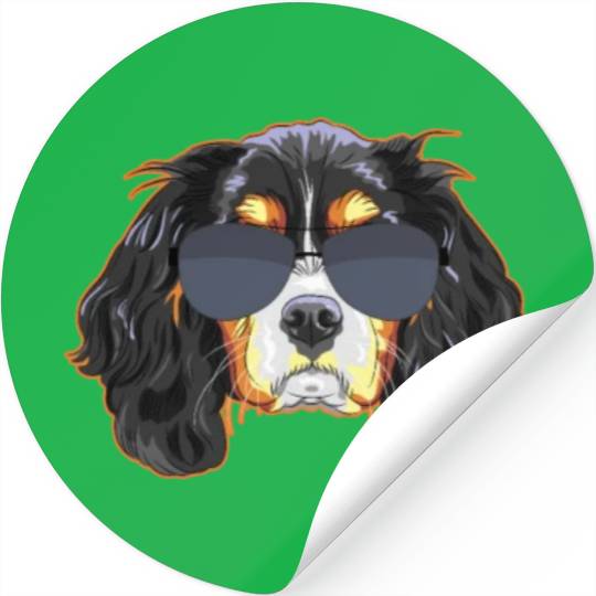 Cavalier King Charles Spaniel Wearing Sunglasses Stickers