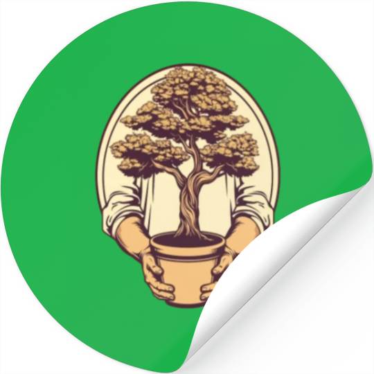 Bonsai Japanese Tree Gardener Gardening Stickers