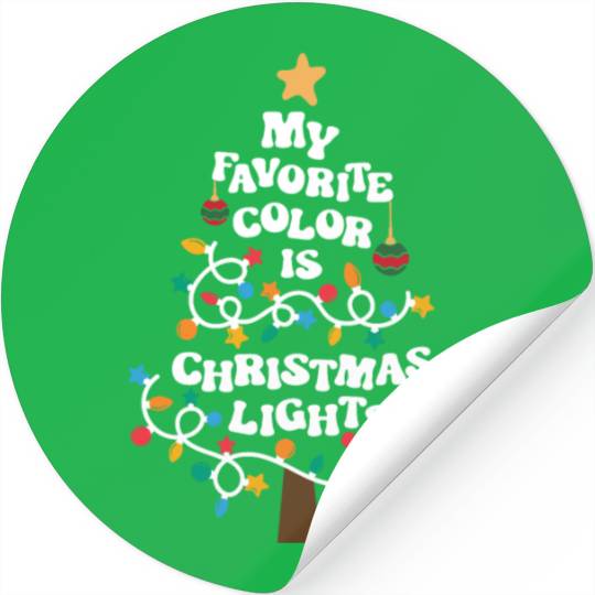 My Favorite Color is Christmas Lights Stickers