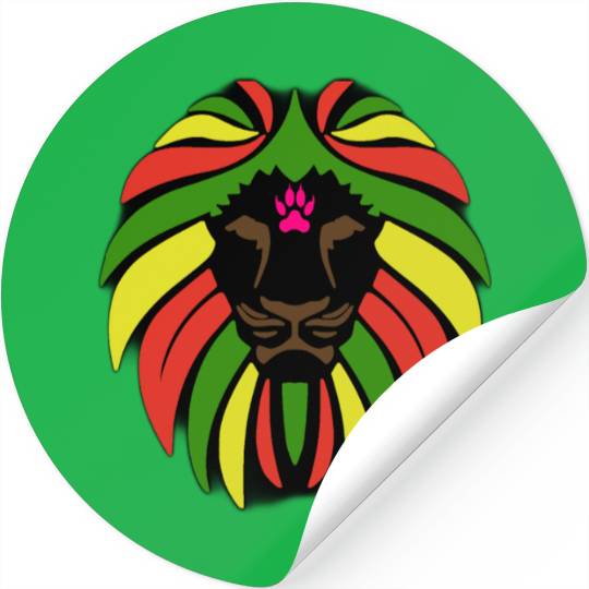 lion of the african forest with forest colors Stickers