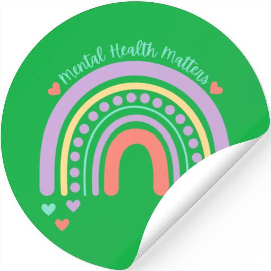 Mental Health Matters | Rainbow Peach Candy Stickers