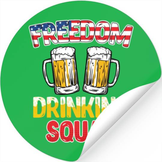 Freedom Drinking Squad USA Party Independence Day Stickers