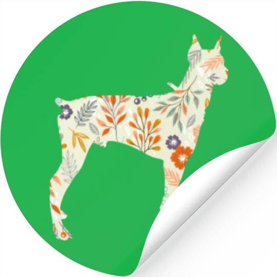 Doberman Flower Stickers
