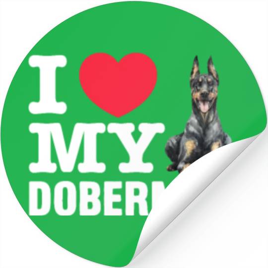 I Love My Doberman Stickers