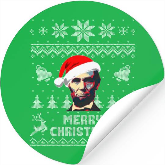 Abraham Lincoln Merry Christmas Stickers