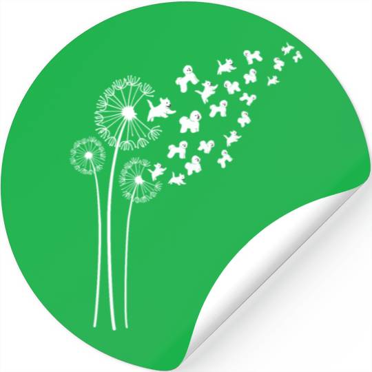 Bichon Frise Dandelion Flower For Dandelions Stickers