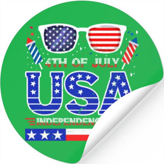 4th July USA Independence Day All American Pride Stickers
