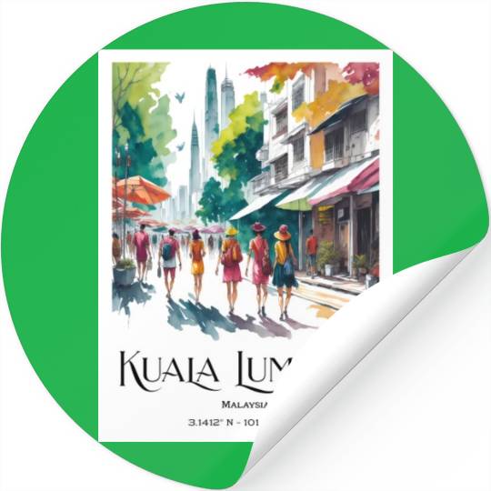 Women walking in streets of Kuala Lumpur Malaysia Stickers