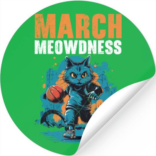 Basketball Cat Basketball Player I Love Basketball Stickers