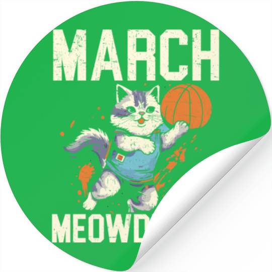 Basketball Cat Basketball Player I Love Basketball Stickers