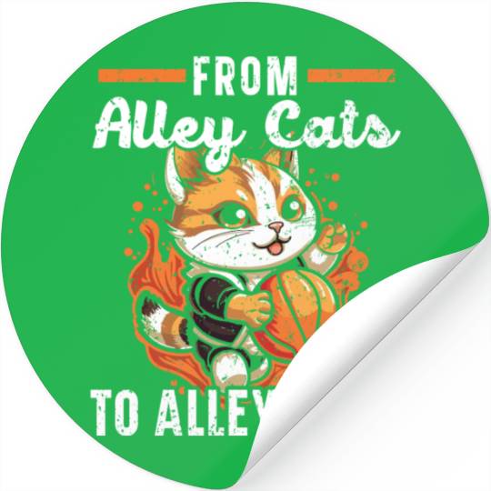Basketball Cat Basketball Player I Love Basketball Stickers