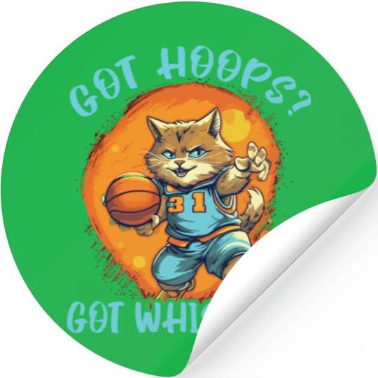 Basketball Cat Basketball Player I Love Basketball Stickers