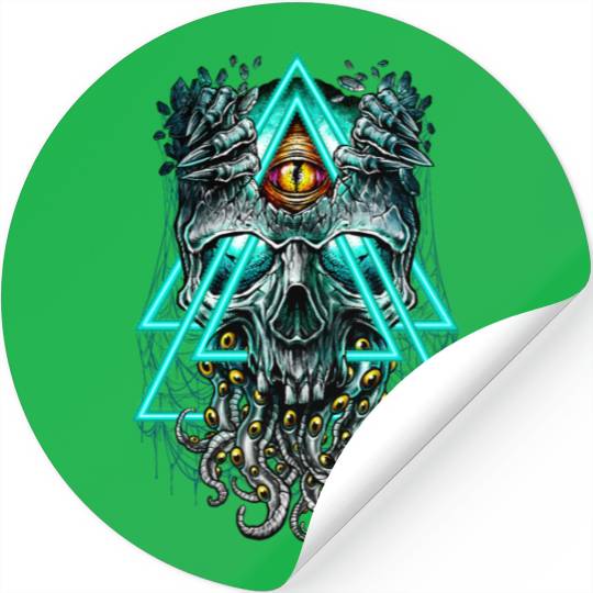 Cthulhu illuminati evil monster Stickers