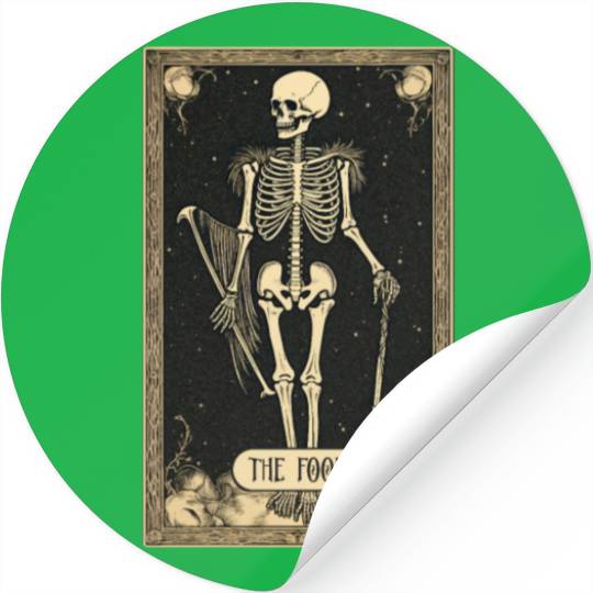 The Fool Skeleton Tarot Card Stickers
