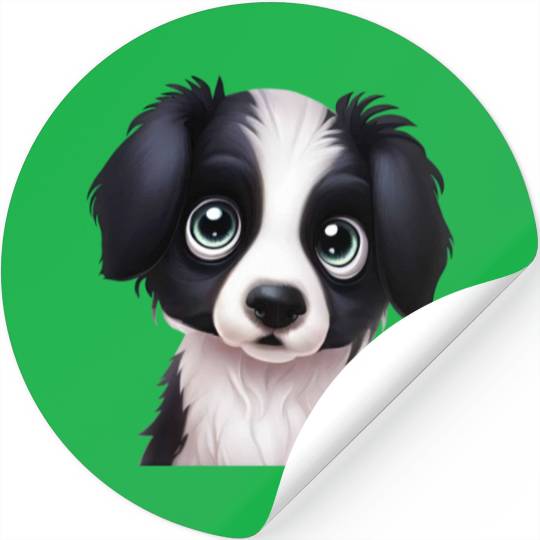 Elegant Border Collie Portrait Stickers