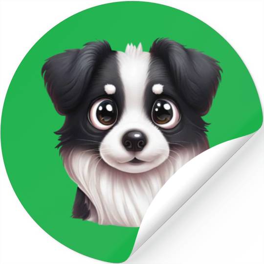 Intelligent Border Collie Portrait Stickers