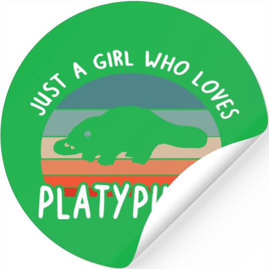 Girl Platypus Lover Illustration Animal Stickers