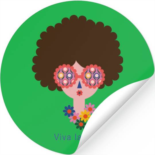 Cute Frida Kahlo In Colorful Summer Vacation Stickers