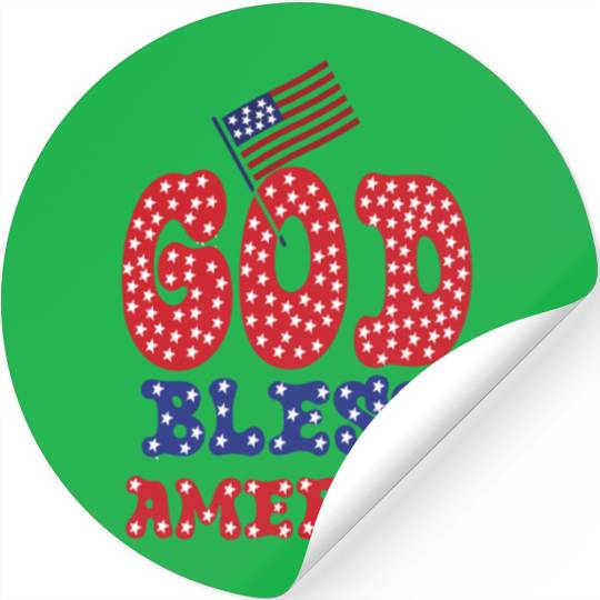 PATRIOTIC DAY GOD BLESS AMERICA Stickers