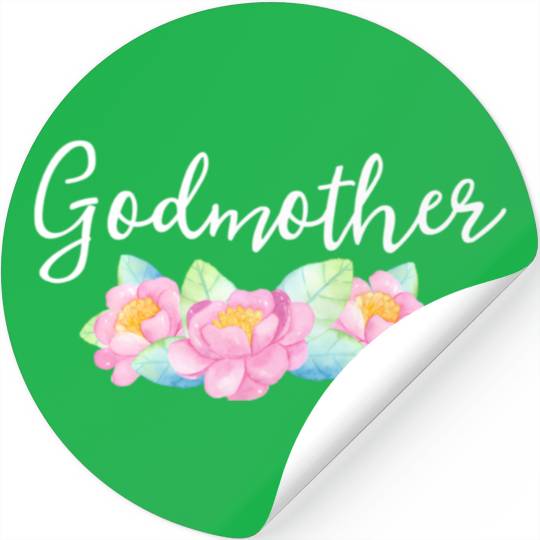 Godmother Floral Aunt Gender Reveal Announcet Stickers
