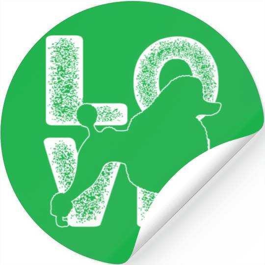 I Love My Poodle Dog Theme Stickers