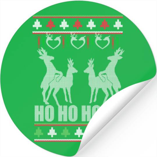 Humg Reindeer Ugly Ho Stickers