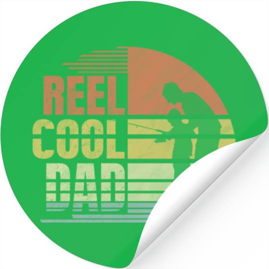 Father's Day Fishing Reel Cool Dad Stickers