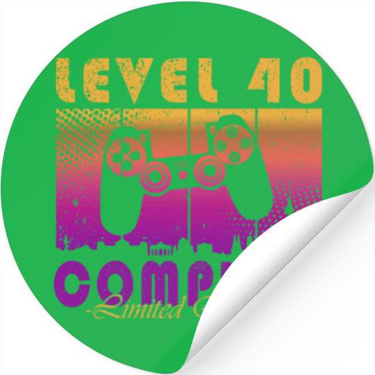40th Birthday Gaming Level 40 Complete Gamer Stickers