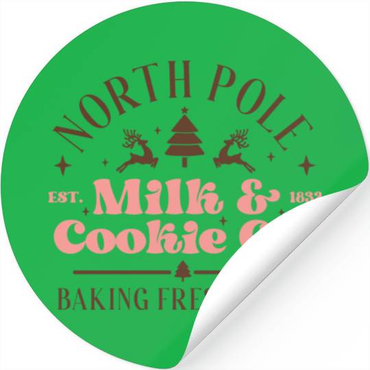 North Pole Milk Cookie Co tumblr green Stickers