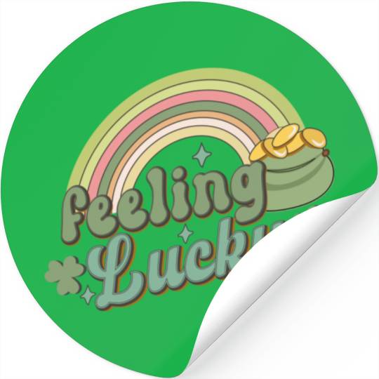 Feeling Lucky Saint Patricks Day Rainbow quote Stickers
