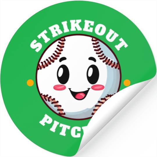 Strikeout Pitcher Kawaii Baseball stars Stickers