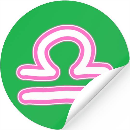Libra Zodiac Sign Neon Pink Stickers